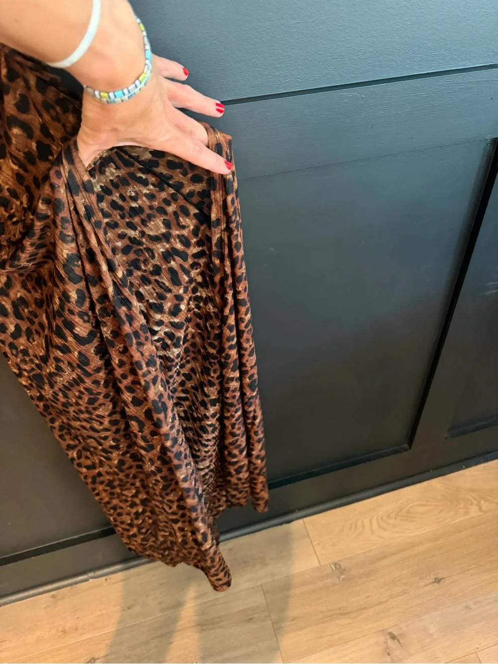Free People Leopard Print Maxi Dress in Brown and Black
